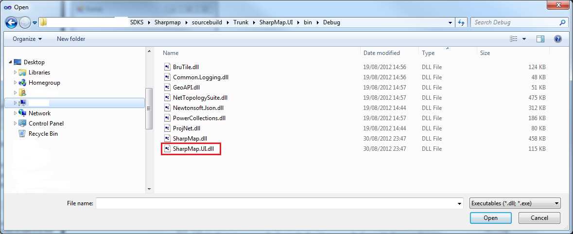 Adding SharpMap to the Toolbox